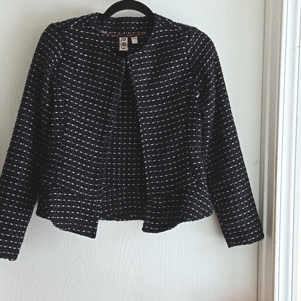 ⭐️ Host Pick ⭐️ Anthropologie Dolan Left Coast | Tweed Open Flare Croppe Blazer - Picture 7 of 12